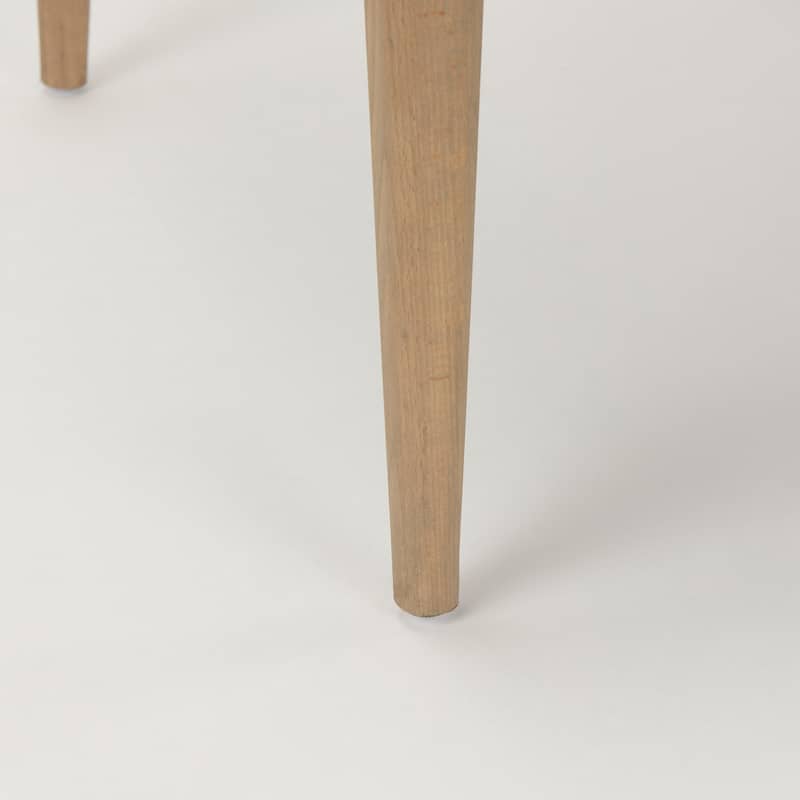 Palisades Cream Fabric Seat With Medium Brown Solid Wood Frame Armless Dining Chair (Set of 2)
