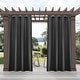 preview thumbnail 27 of 33, ATI Home Delano Indoor/Outdoor Grommet Top Curtain Panel Pair 54x120 - Charcoal