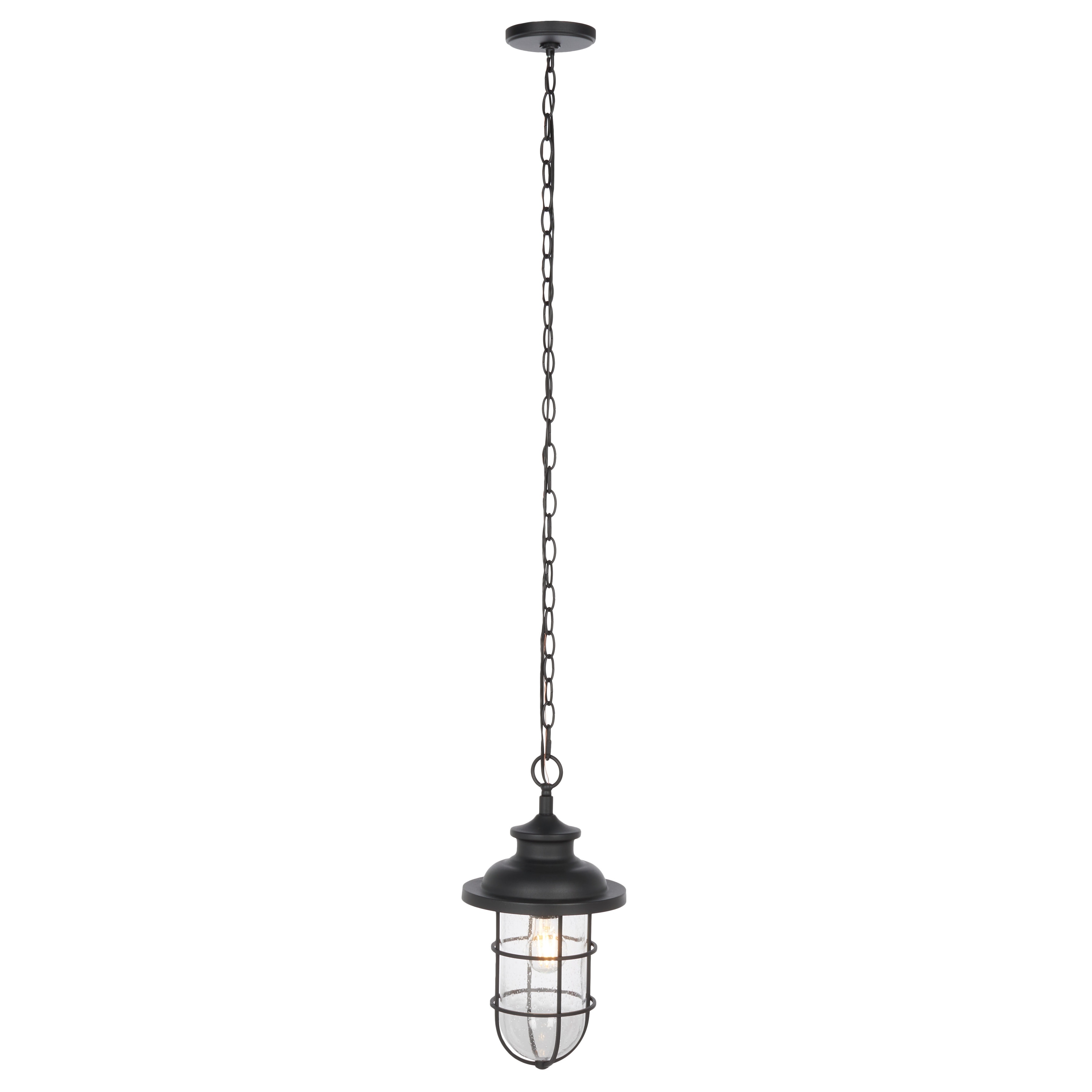 SAFAVIEH Outdoor Lighting Collection Adelle 9" Modern & Contemporary Outdoor Pendant - 9" W x 9" D x 17" H