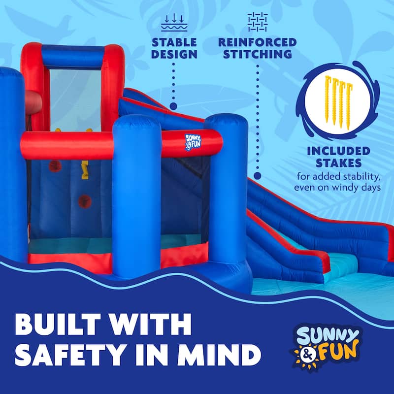 Sunny & Fun Big Time Bounce-A-Round Inflatable Water Slide Park