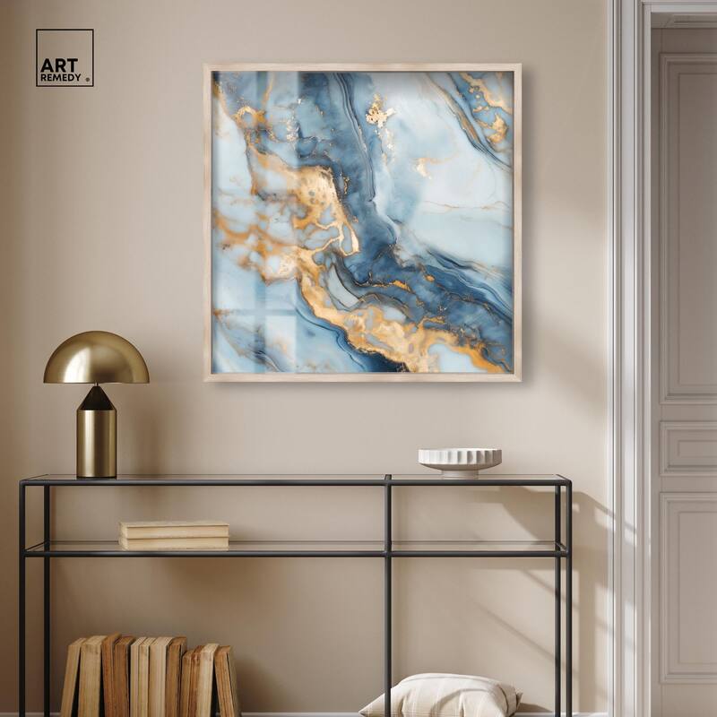 Golden Cloud Marble Shadowbox by Art Remedy