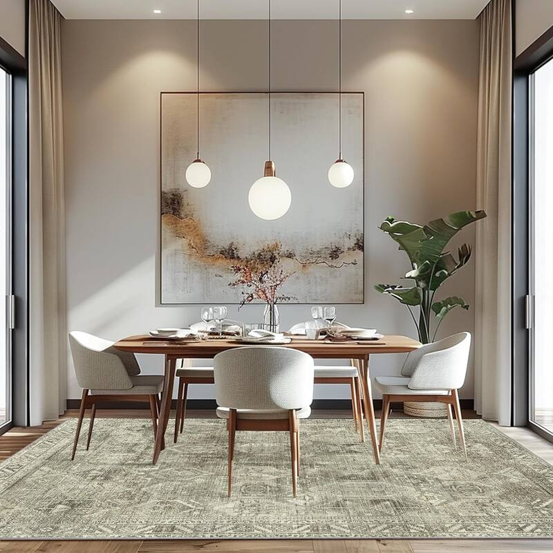 Mcow EverEase Collection Low Pile Machine Washable Non-Slip Area Rug