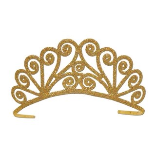 Pack of 6 Elegant Gold Glitter Encrusted Metal Princess Tiara Costume ...