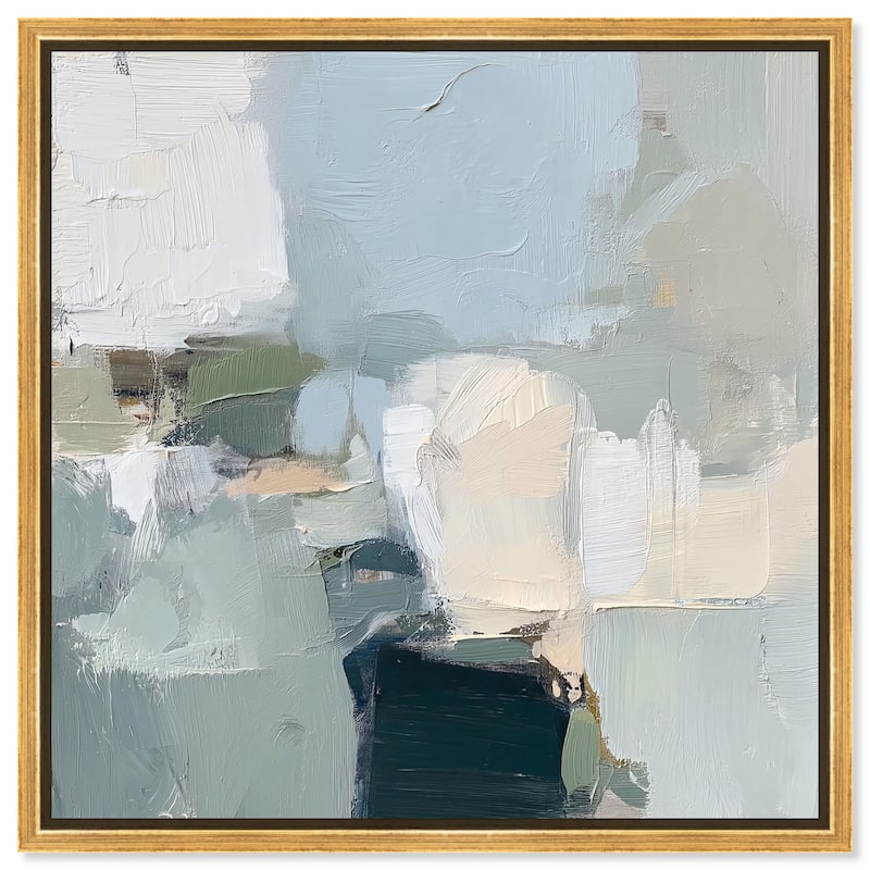 Seafoam and Sand I Canvas by Art Remedy - Gold - 16" x 16"