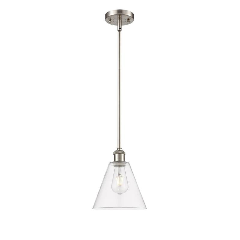 Innovations Lighting Berkshire 1 Light 8" Mini Pendant - Clear/Brushed Satin Nickel