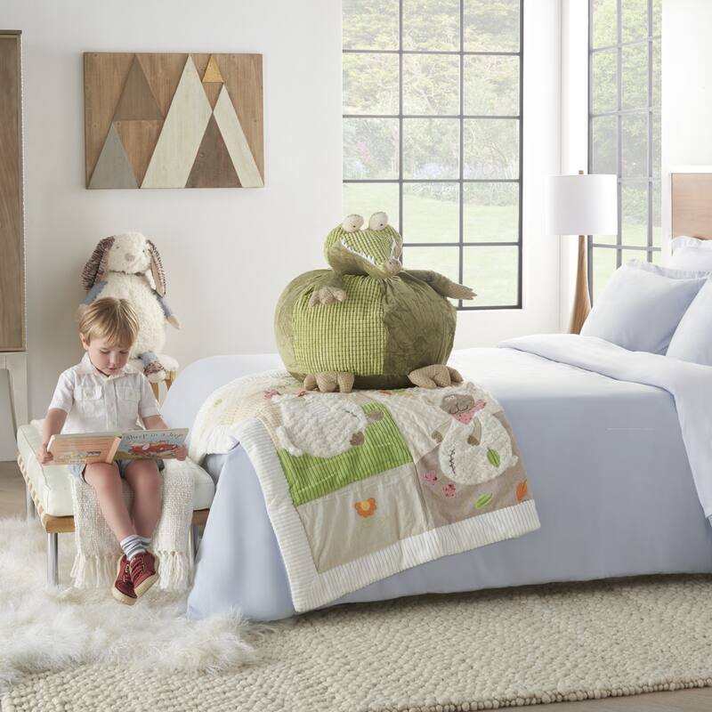 HomeRoots 22" X 26" Ivory Novelty Handmade Polyester Throw Pillow