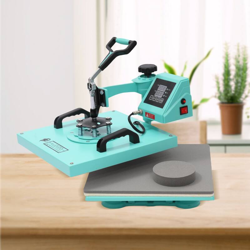 6 in 1 Heat Press Machine, 15"x15"Sublimation Heat Press, 360° Swing Away Digital Heat Transfer Multifunction Combo