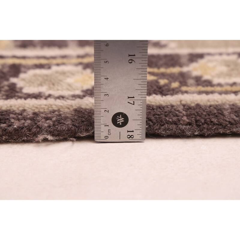 ECARPETGALLERY Hand-knotted Royal Oushak Dark Grey Wool Rug - 9'1 x 12'0