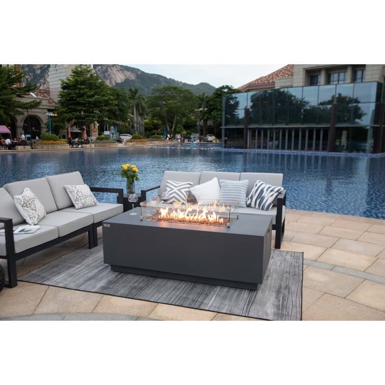 Sedona 66" Fire Pit Table w/ Hidden Propane Tank Drawer Bundle