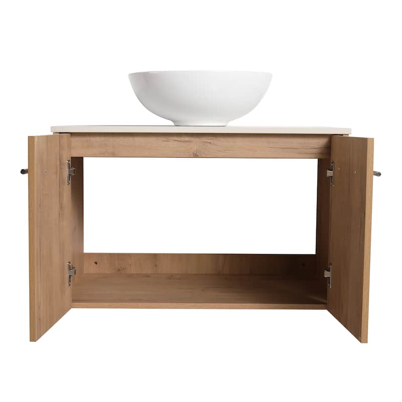Bathroom Vanity With Sink In 24/30 Inch, Floating Bathroom Vanity With Soft Close Door
