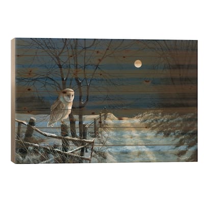 Hunter's Moon - Barn Owl Print On Wood by Jeremy Paul - Multi-Color