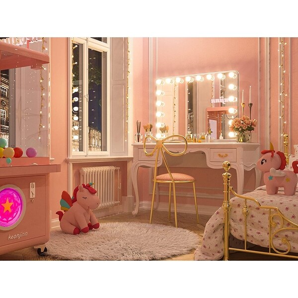 Hollywood mirror with replaceable bulbs top