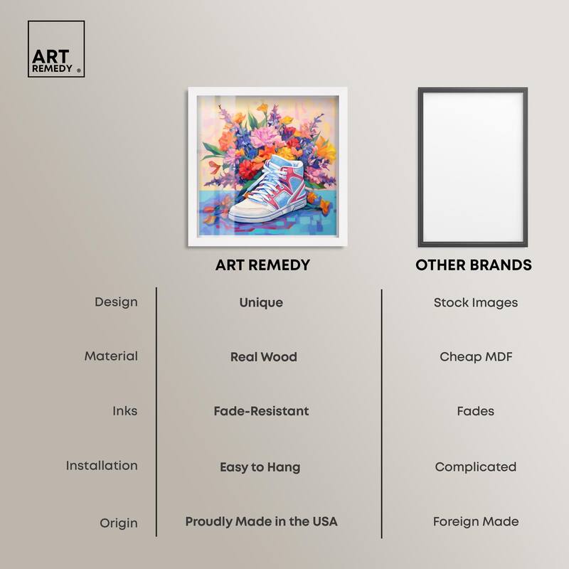 Colorful Sneaker Bouquet II Shadowbox by Art Remedy