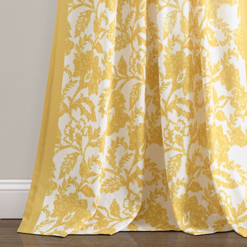 Lush Decor Emma Textured Jacobean Window Curtain Single Panel - 84" x 52"