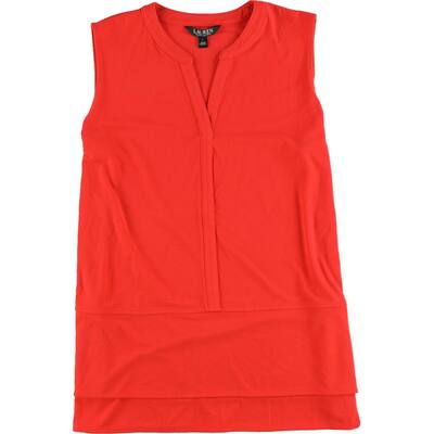 Ralph Lauren Womens Layer Tunic Blouse, Red, Large