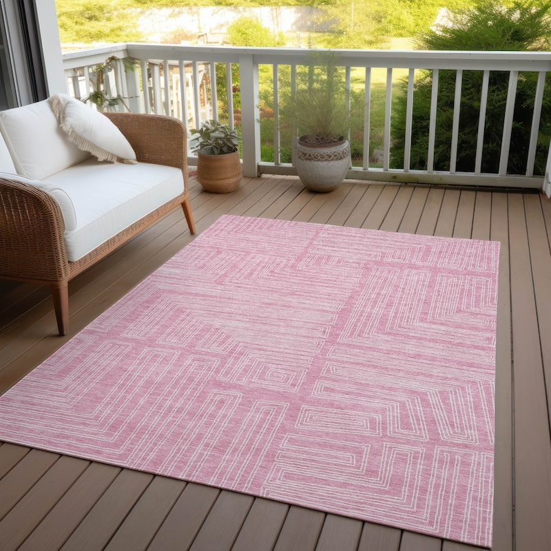 Machine Washable Indoor/ Outdoor Contemporary Stack Chantille Rug