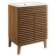 preview thumbnail 2 of 16, Modway Walnut Grain Vanity with Ceramic Basin