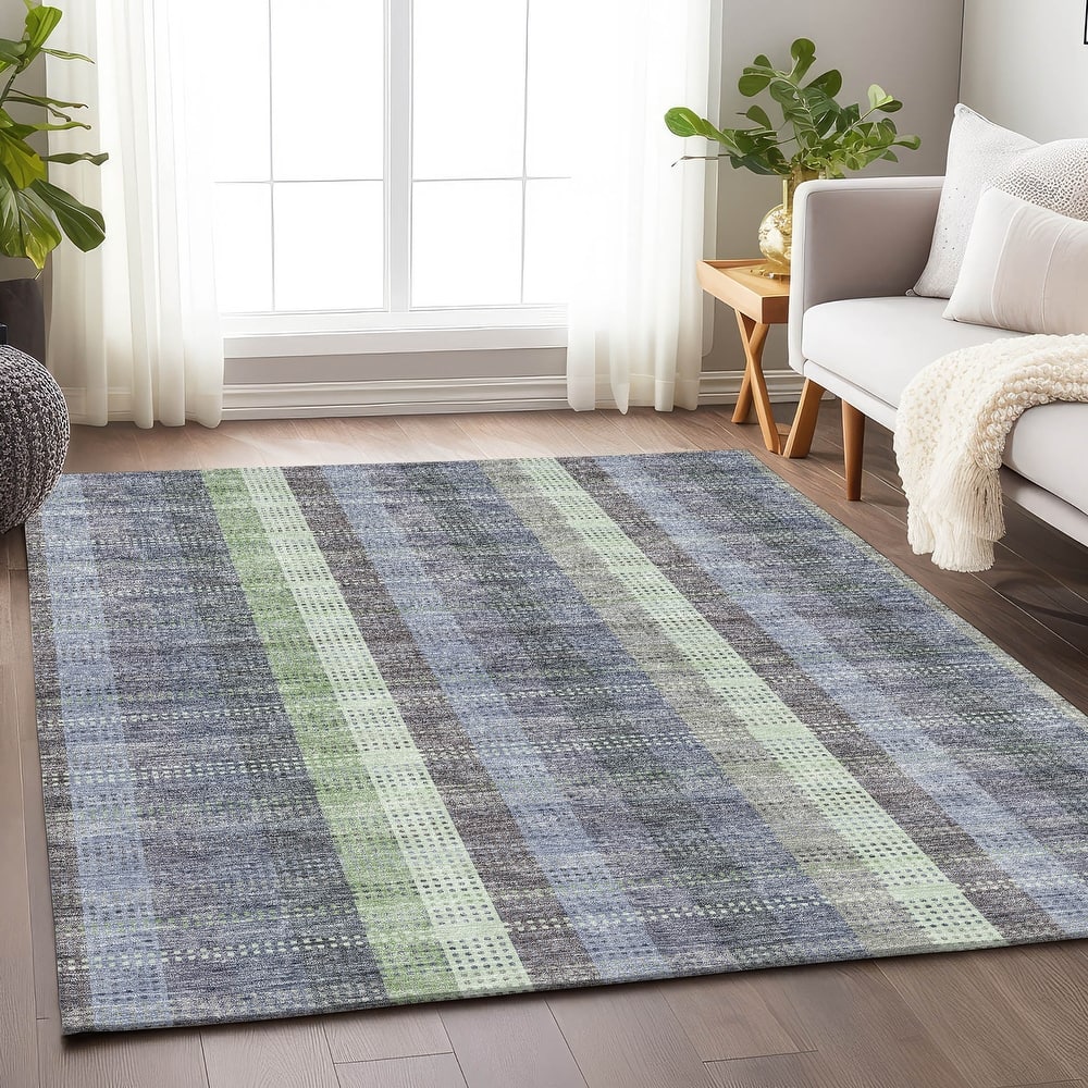 Premium Washable Super Soft Modern Plaid Mayfield Rug
