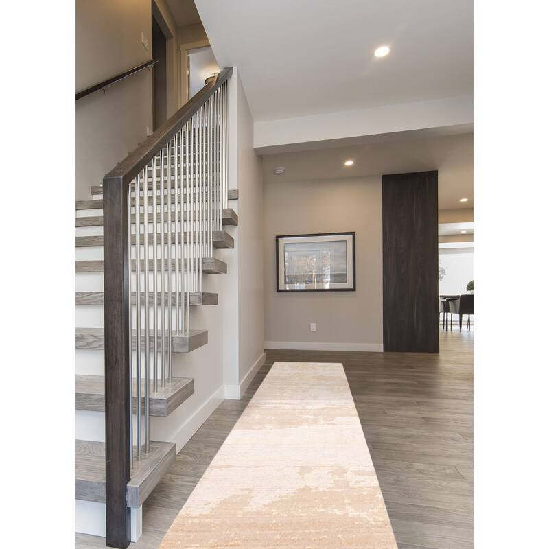 ECARPETGALLERY Hand-knotted Legacy Beige Silk, Wool Rug - 2'6 x 10'2