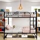 preview thumbnail 13 of 22, Twin Over Twin Metal Bunk Bed with Shelf and Guardrails, Separate Into 2 Twin Beds Black
