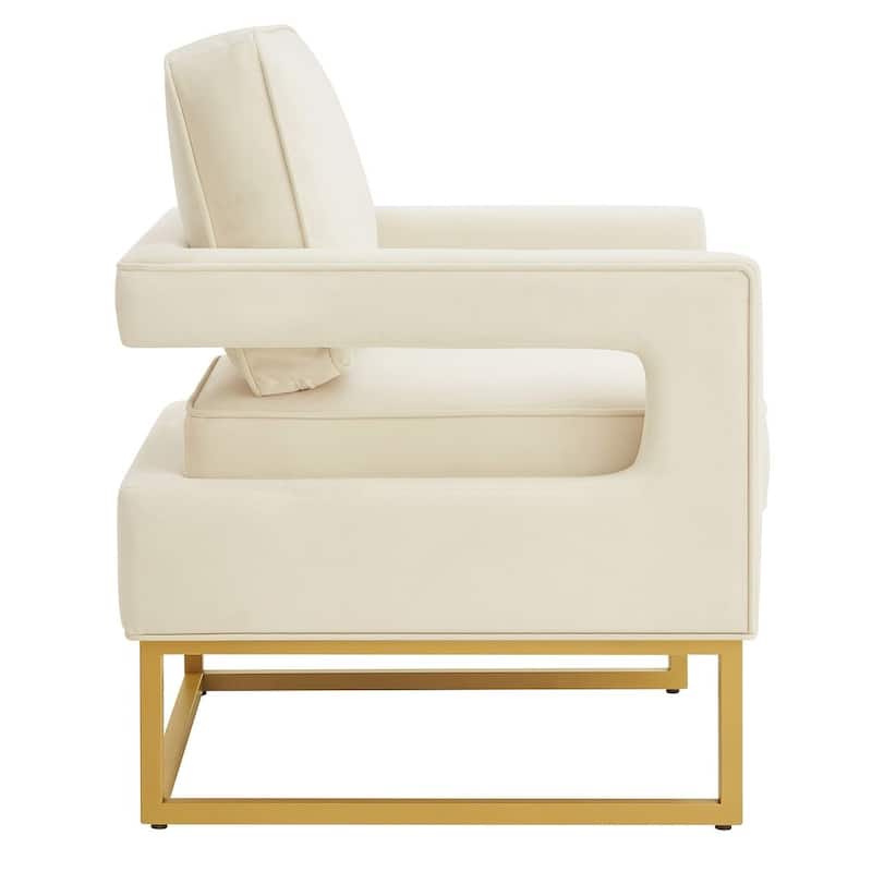 Accent Arm Chair with Gold Base