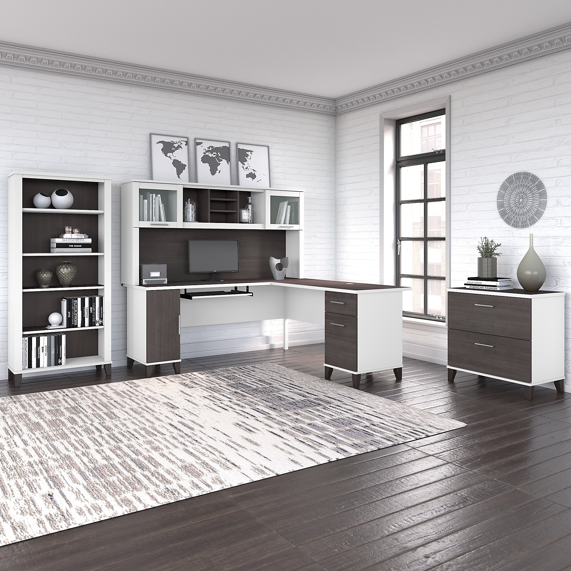 72 l shaped desk with hutch deals