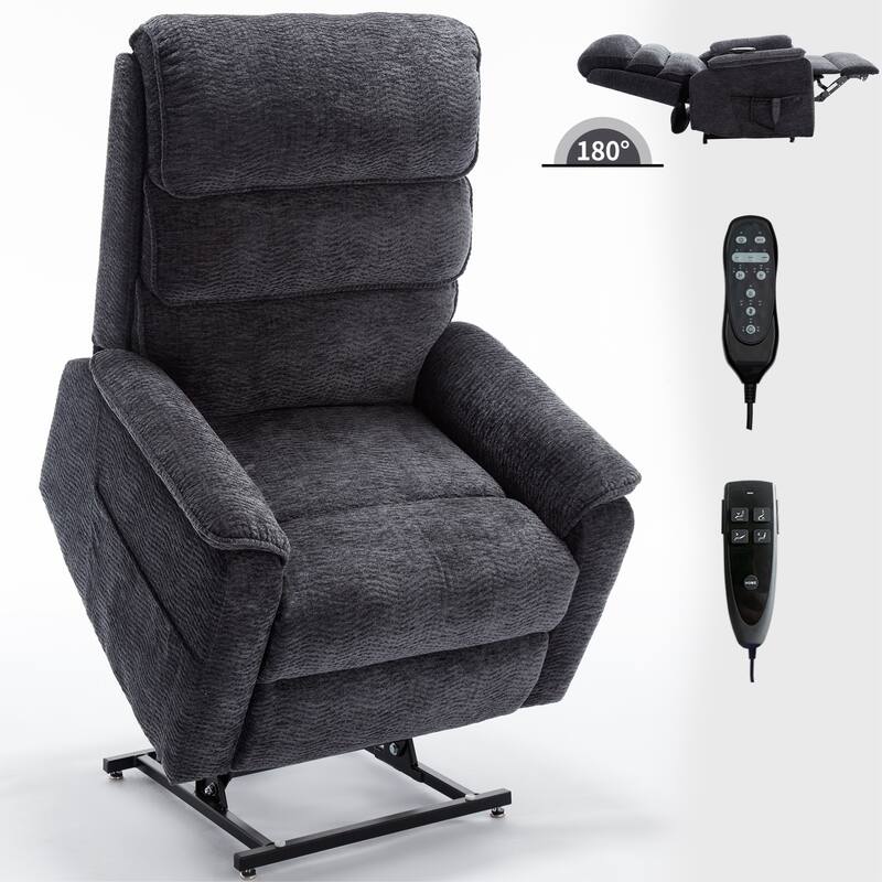 Dual Motor Infinite Position Power Lift Recliner Chair with Power-Remote, Heat Massage and Heavy Duty Motion Mechanism
