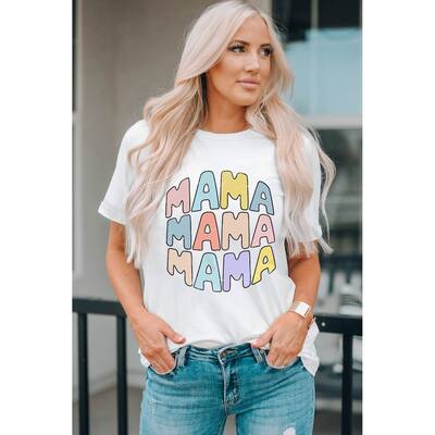Mama Crew Neck Casual T Shirt
