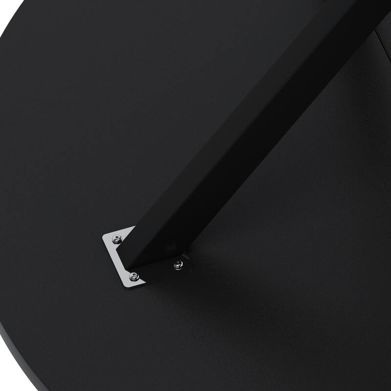 Modern Cross Leg Round Dining Table with Matte Finish Iron Legs