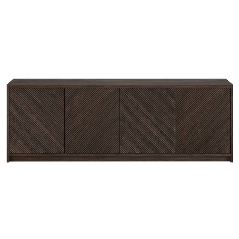 Renad Rectangular Fluted TV Stand for TV's up to 78" - 70" Wide