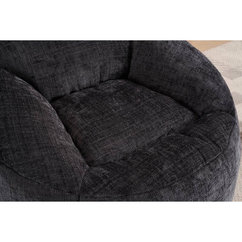 Chenille Memory Foam Bean Bag Chair with Oversized Lounger Plush Support