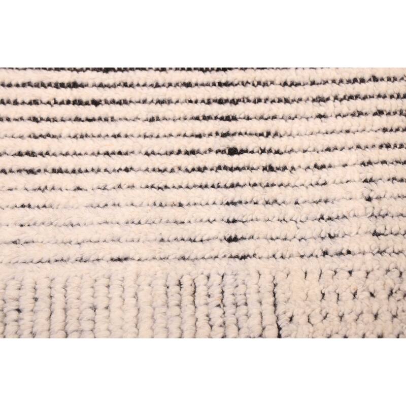 ECARPETGALLERY Hand-knotted Tangier Cream Wool Rug - 5'1 x 7'11