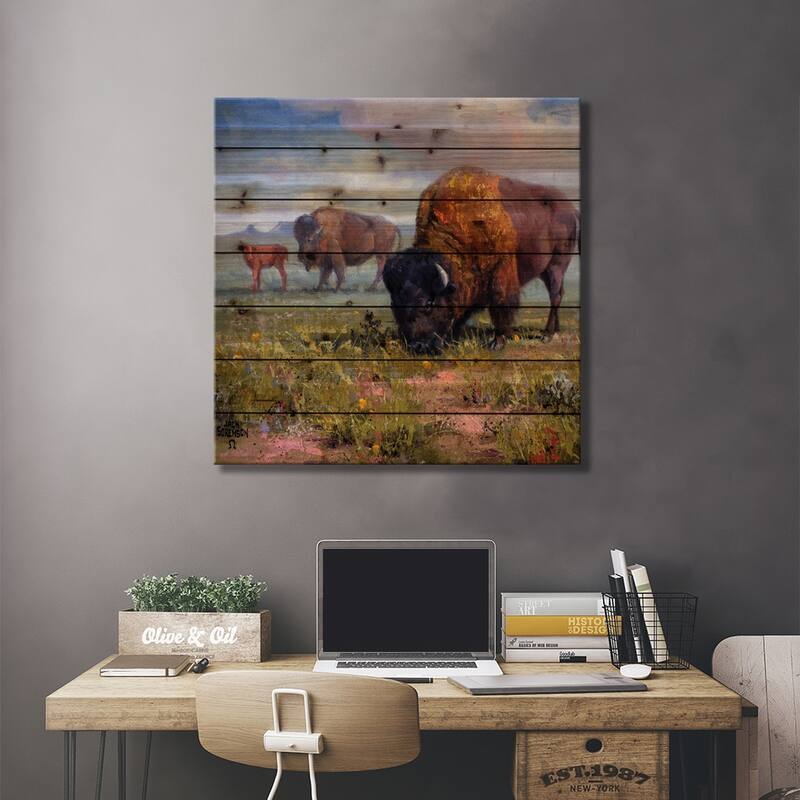 Family Outing Print On Wood by Jack Sorenson - Multi-Color
