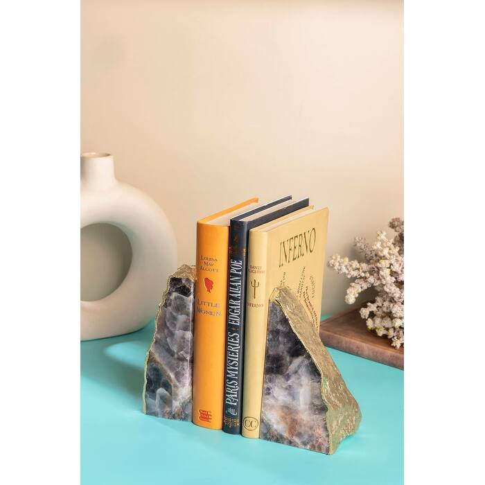 Dazzle Amethyst Bookends - Set of 2 - Purple