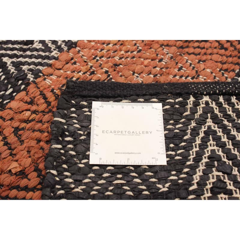 ECARPETGALLERY Flat-Weave Palas Denizli Black Jute Kilim - 5'8 x 8'2