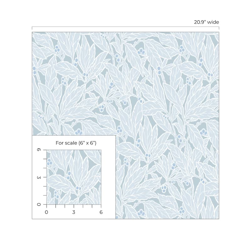 Seabrook Designs Leaf and Berry Nonwoven Unpasted Wallpaper