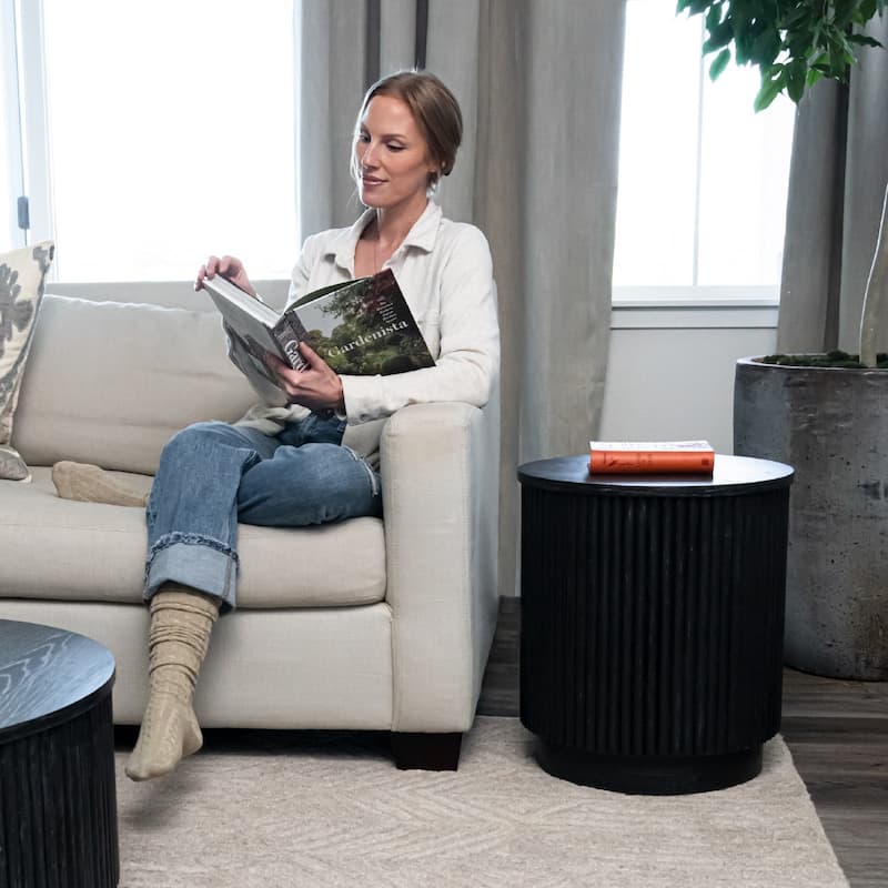 Maven Lane Dallas Round Wooden Side Table