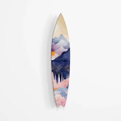 Mountains Tree Forest Acrylic Surfboard Wall Art