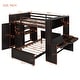 preview thumbnail 17 of 18, Full size Loft Bed with a twin size Stand-alone bed, Shelves,Desk,and Wardrobe-Espresso
