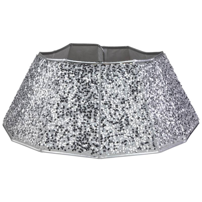26" Silver Sequins Hexagonal Christmas Tree Collar