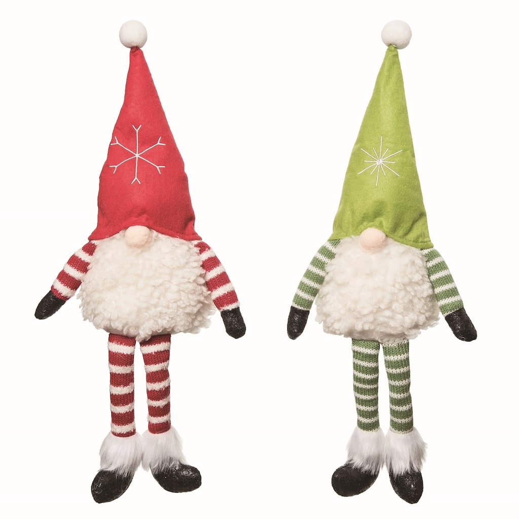 Transpac Christmas Plush Gnome Sitter Set of 2 Christmas Home Decorations