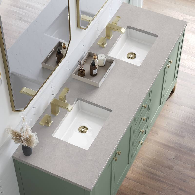 James Martin Vanities Chicago 72" Double Vanity, Smokey Celadon