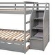 preview thumbnail 49 of 95, Bunk Bed with Trundle with Safety Guardrail and 3 Storage Stairs, Triple Bunk Multifunctional Space-Saving Solution for Bedroom