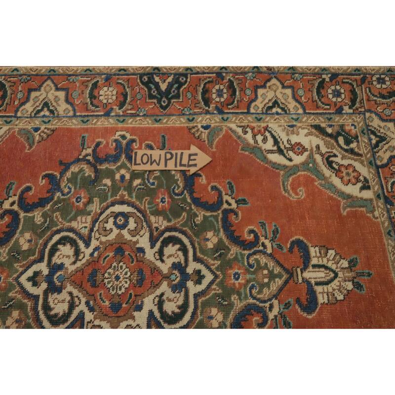 Hand Knotted Oriental 100% Wool Carpet Traditional Medallion Oranges & Rust Tabriz Area Rug - 5' 10'' X 4' 5''