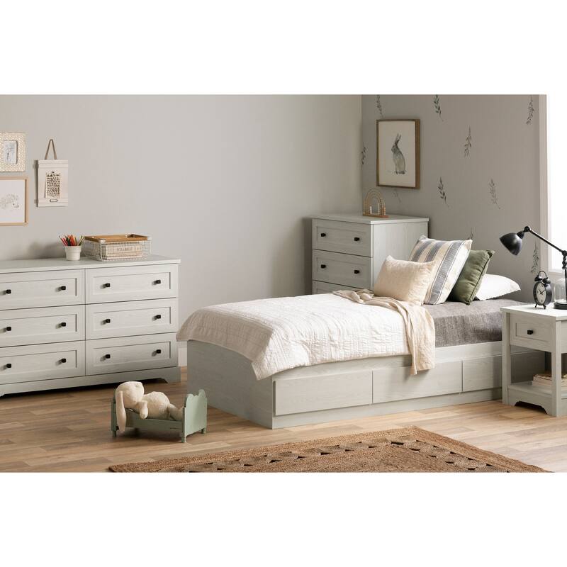 6-Drawer White Pine Dresser with Smooth Glide Hardware, Clean Minimalist Look, and Spacious Bedroom Organization