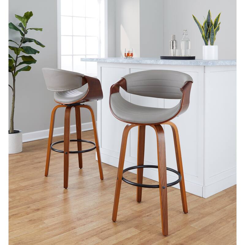 Carson Carrington Kanteborg 30" Fixed-Height Bar Stool with Round Footrest (Set of 2)
