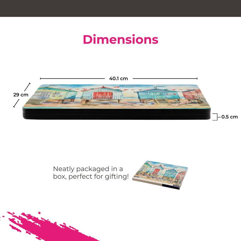 Portmeirion Beach Huts Placemats, Set of 4