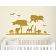 preview thumbnail 16 of 15, Safari Nursery Wall Decal Nature Wall Decor. 18 tall x 38 wide inches - Gold