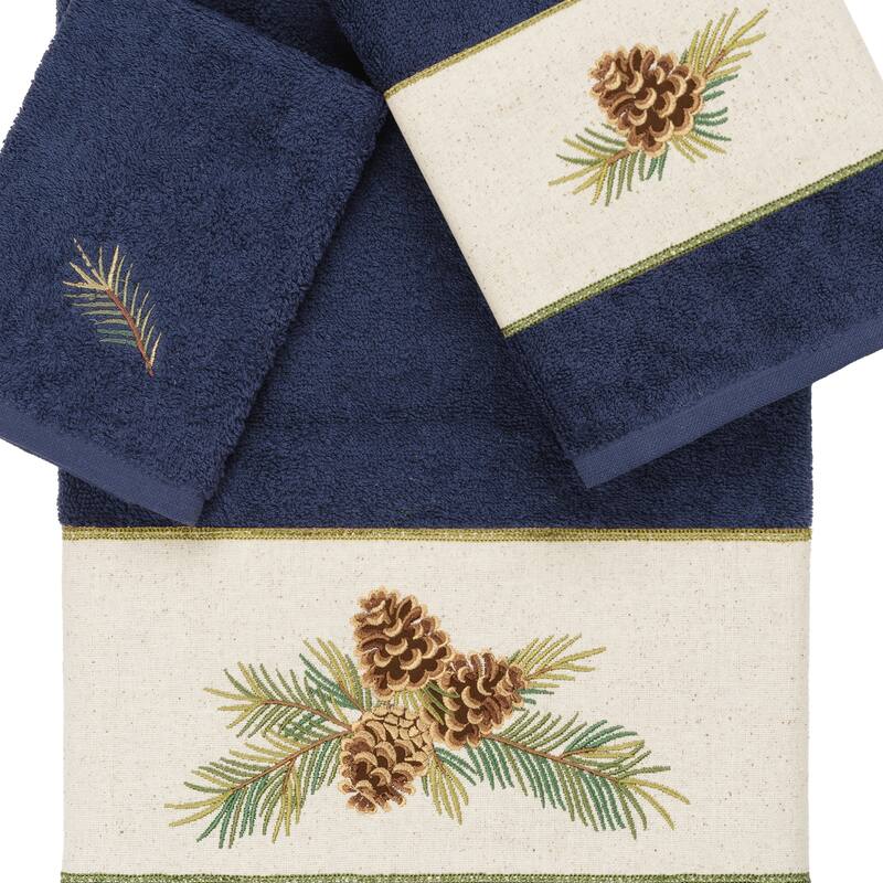 Authentic Hotel and Spa 100% Turkish Cotton Pierre 3PC Embellished Towel Set