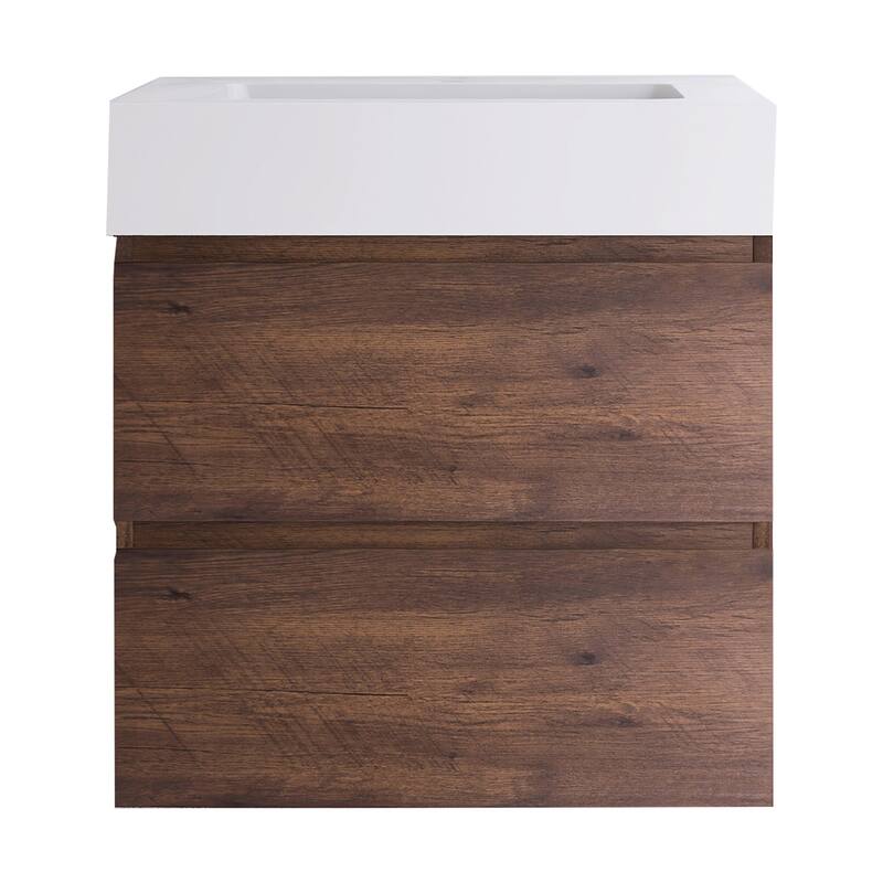 Single Sink Floating Bath Vanity in with Solid Surface Top